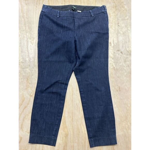 J CREW Stretch Size 12 City Fit Denim Blue Women's Pants Side Zip Ankle Zip - Picture 1 of 5